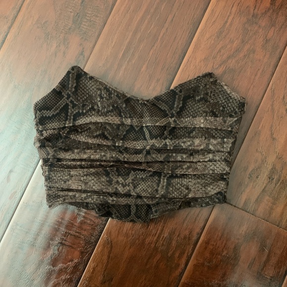 Zara Tulle Snakeskin Tube Corset Top - Picture 4 of 4